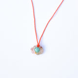 Flower Bead Red Silk Necklace 1/1
