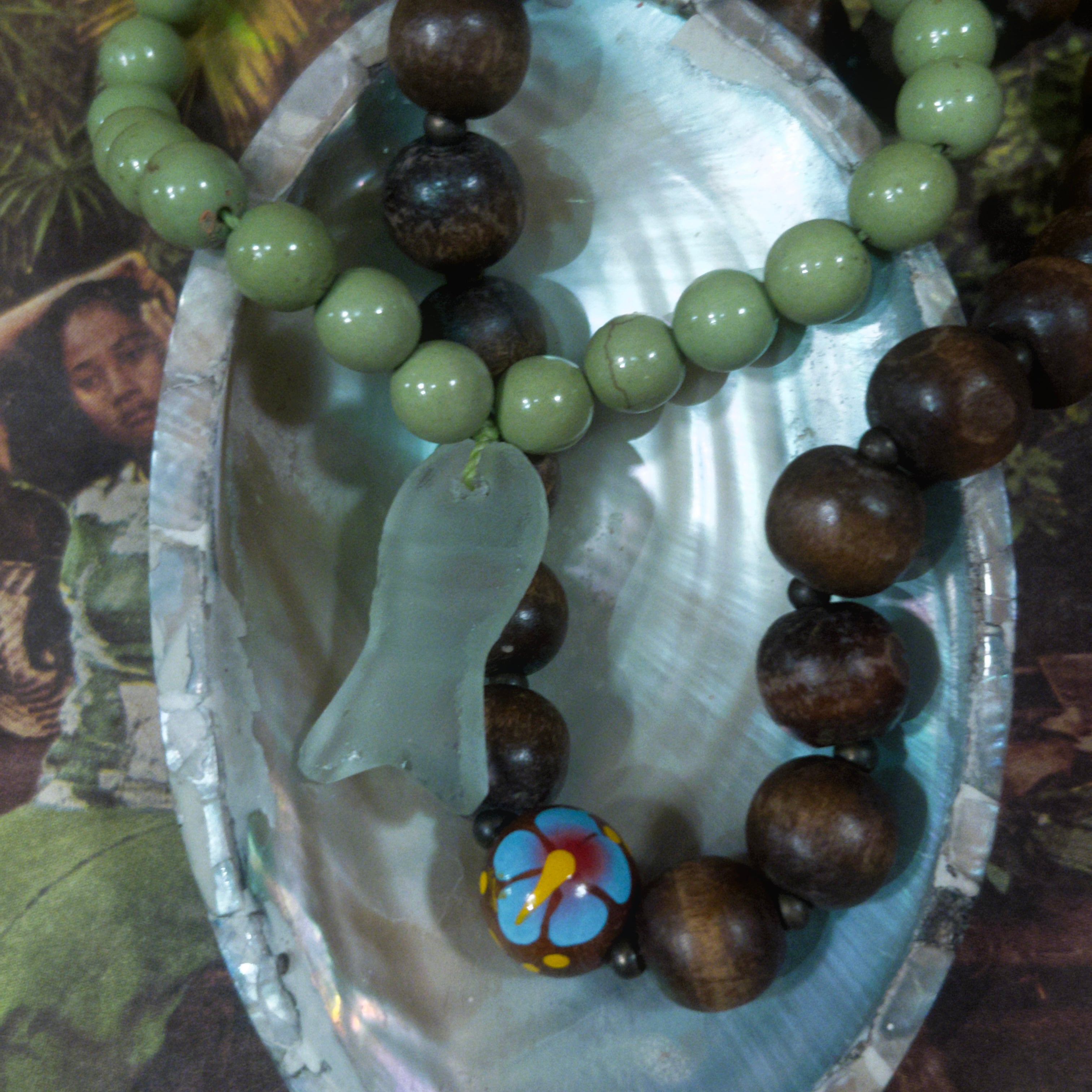 Pisces Fish Green Necklace